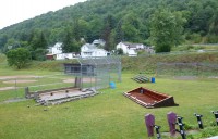 Dugout at Highschool was completely destroyed. Several pines were also uprooted in this area, where a possible tornado may have originated.